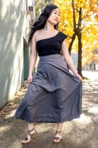 【BAON】25SS★ [BAONHAUS] Lab Banding Cotton Wrap Skirt PT Wrap Around Skirt - Sweet Skins Hemp